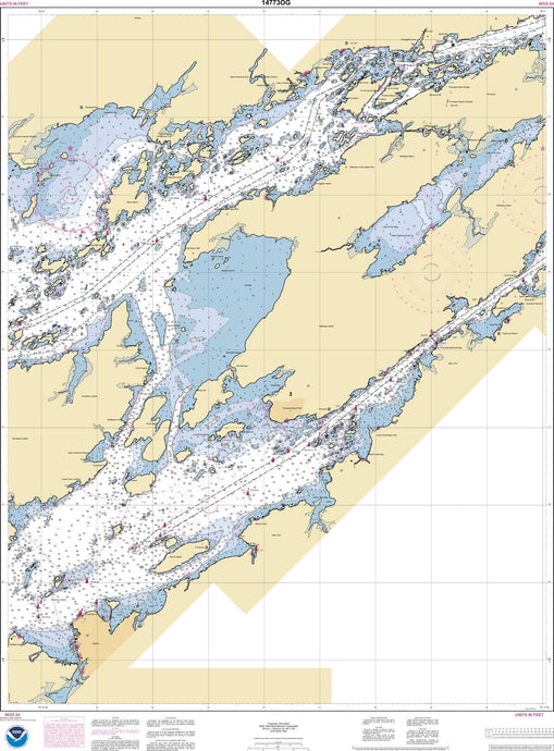 NOAA Nautical Chart 14773: Gananoque, Ont., to St. Lawrence Park. N.Y.