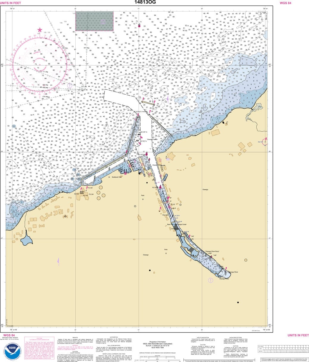 NOAA Nautical Chart 14813: Oswego Harbor