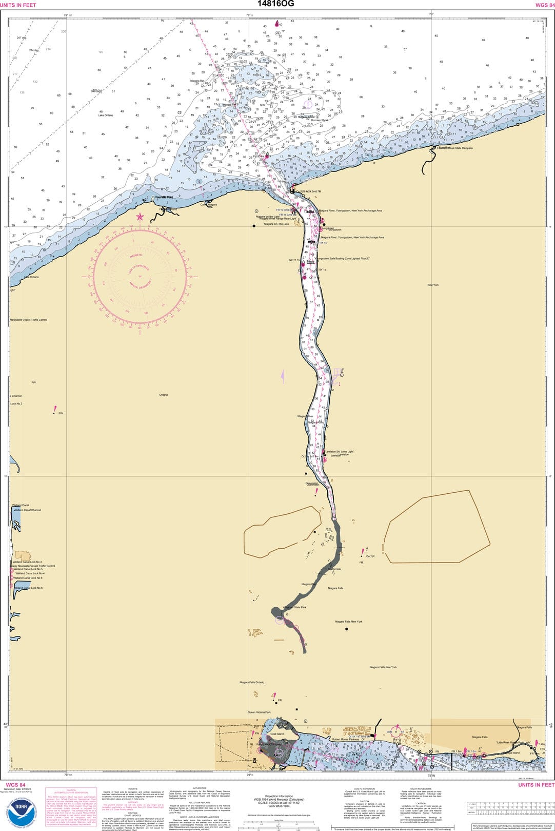 NOAA Nautical Chart 14816: Lower Niagara River