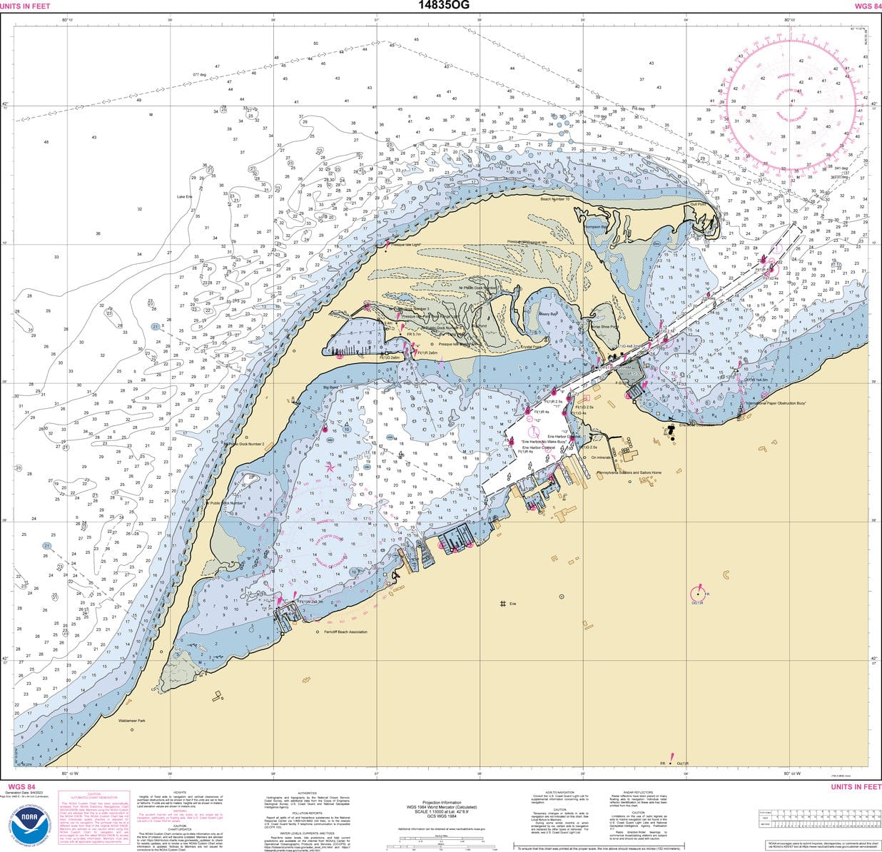 NOAA Nautical Chart 14835: Erie Harbor