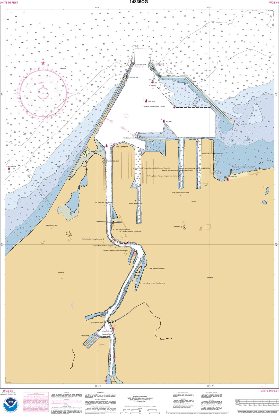 NOAA Nautical Chart 14836: Ashtabula Harbor