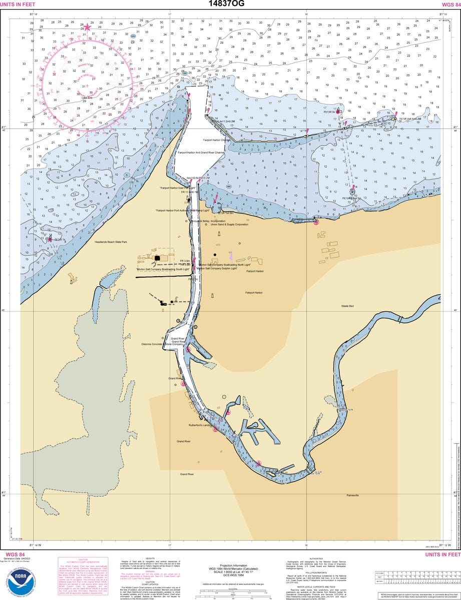 NOAA Nautical Chart 14837: Fairport Harbor