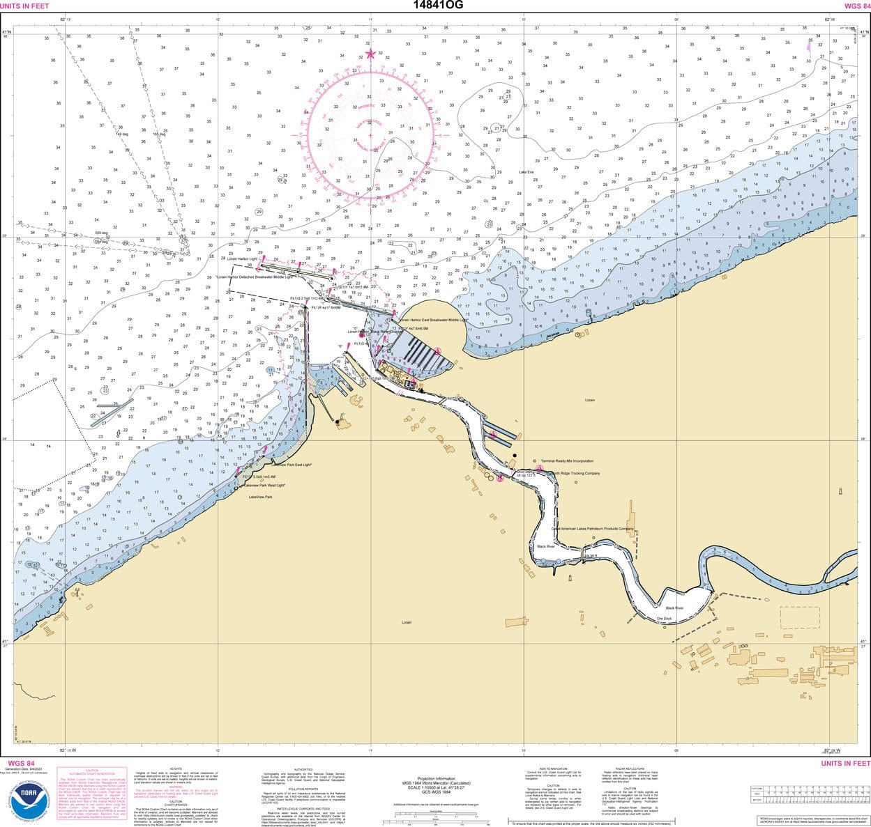 NOAA Nautical Chart 14841: Lorain Harbor