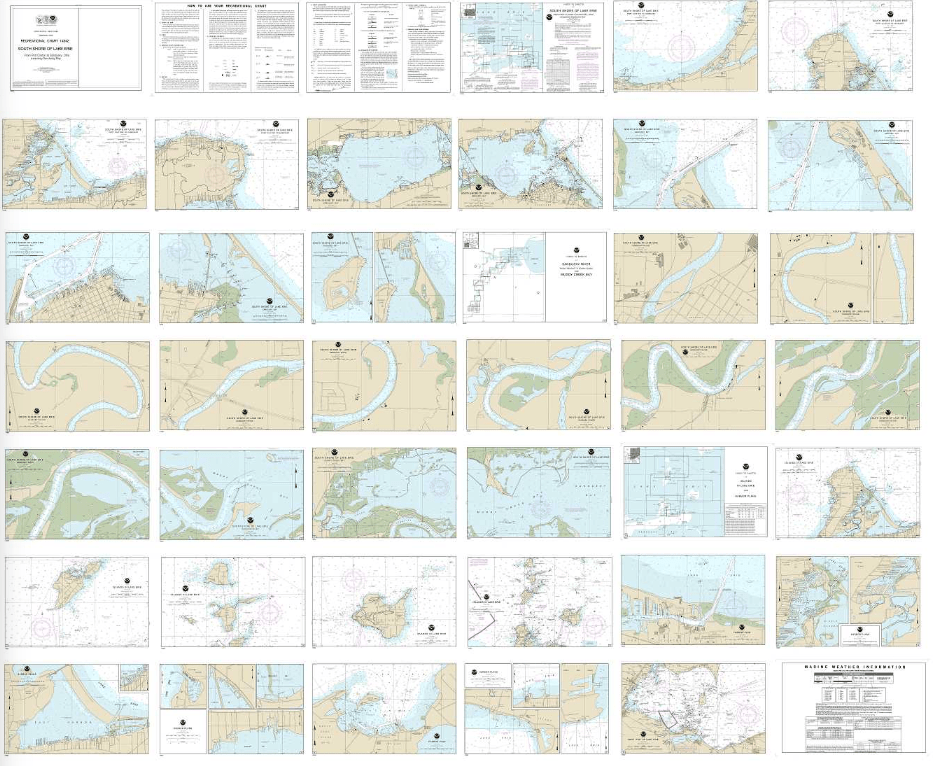 NOAA Nautical Chart 14842: Port Clinton to Sandusky, including the Islands (Small-Craft Chartbook of 35 charts)