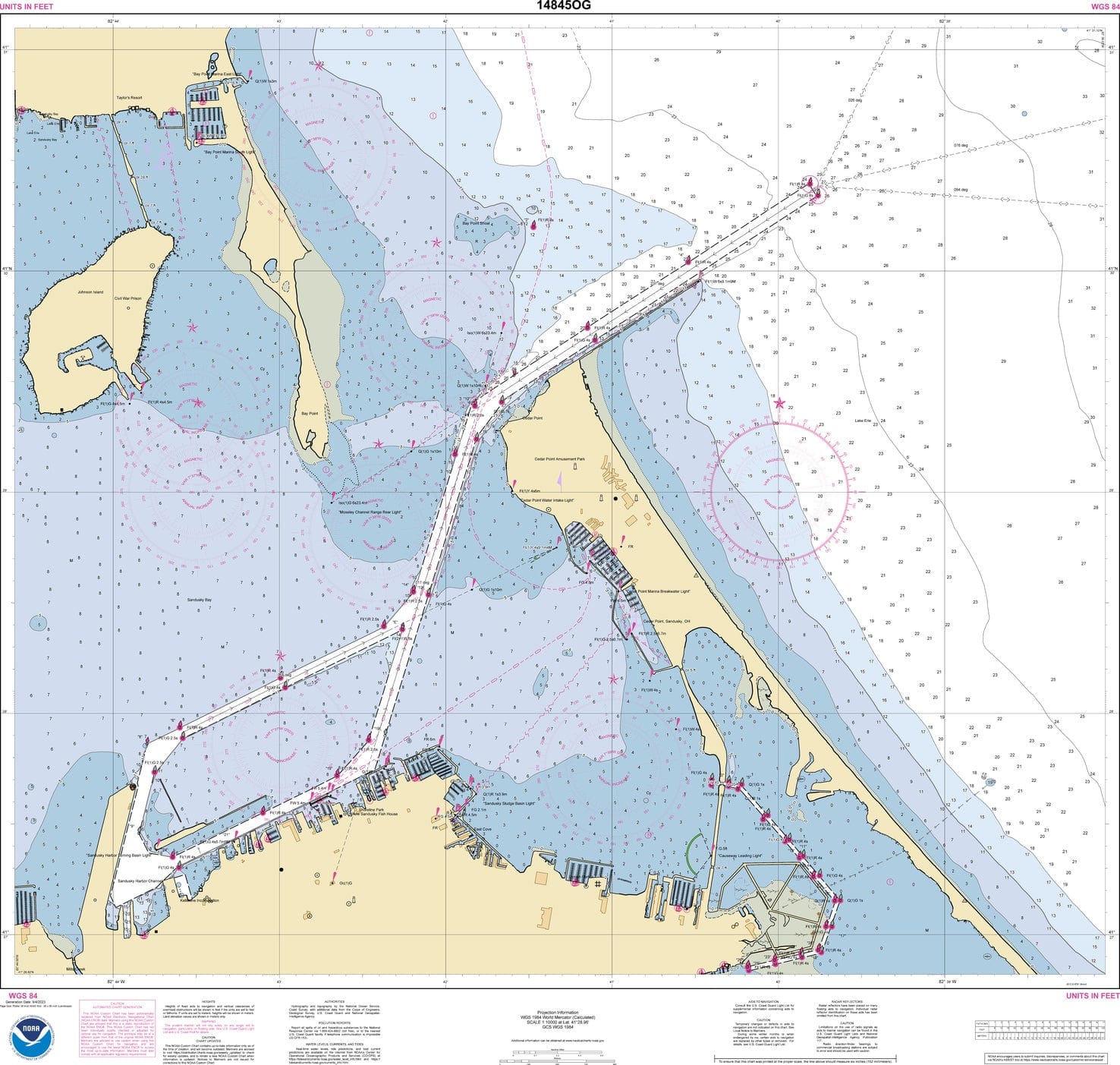 NOAA Nautical Chart 14845: Sandusky Harbor