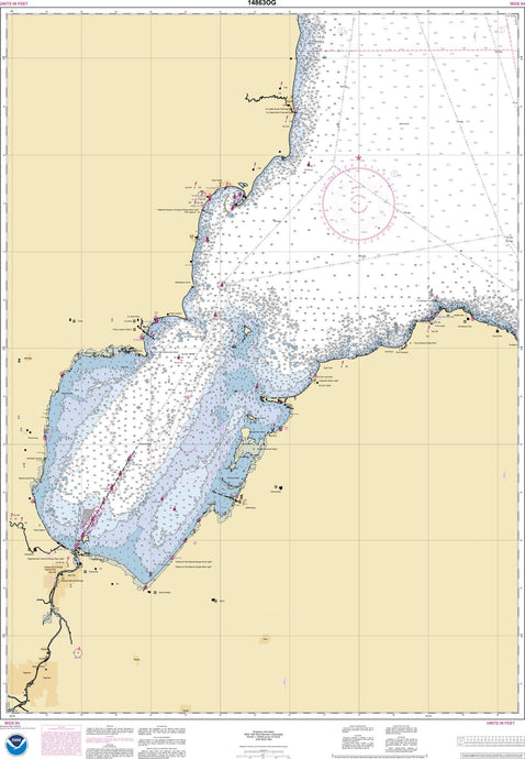 NOAA Nautical Chart 14863: Saginaw Bay;Port Austin Harbor;Caseville Harbor;Entrance to Au Sable River;Sebewaing Harbor;Tawas Harbor