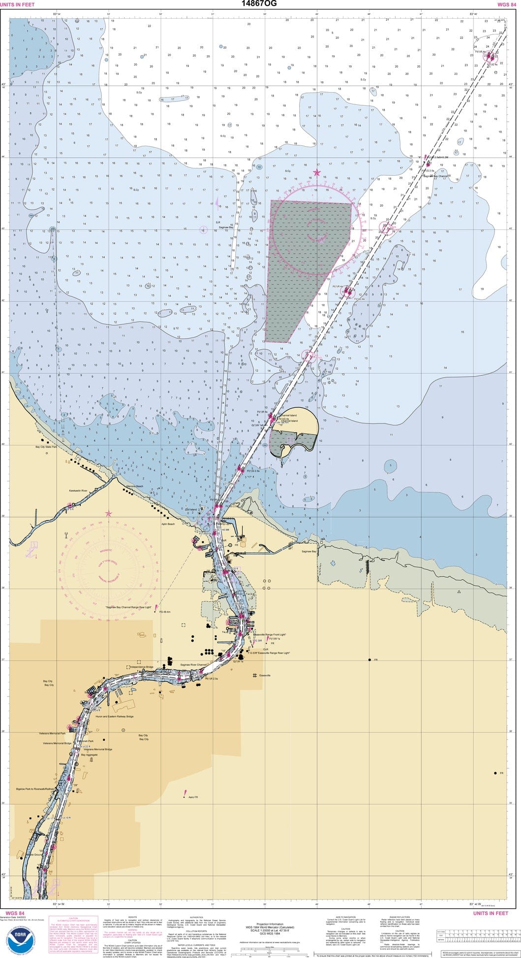 NOAA Nautical Chart 14867: Saginaw River