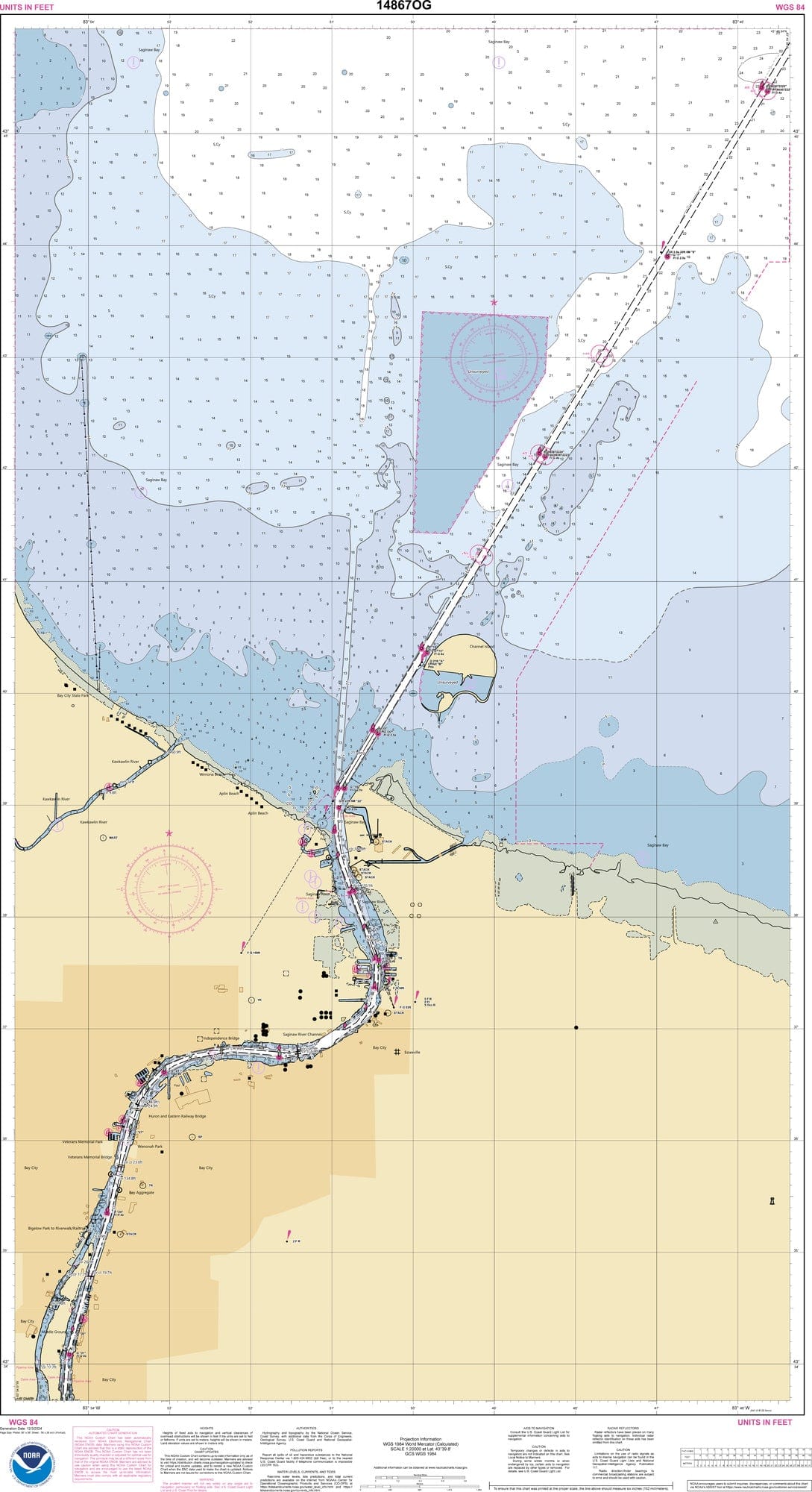 NOAA Nautical Chart 14867: Saginaw River