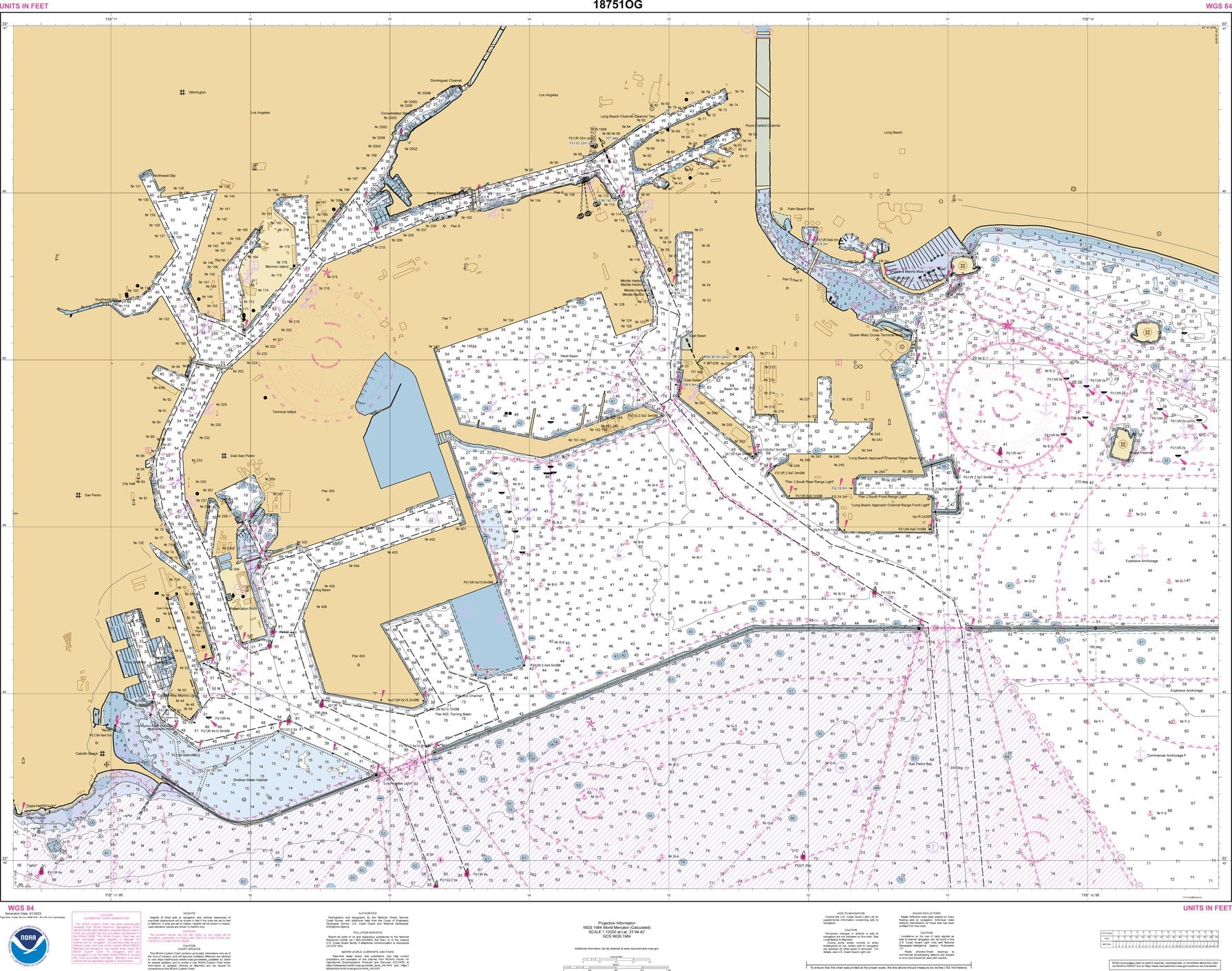 NOAA Nautical Chart 18751: Los Angeles and Long Beach Harbors