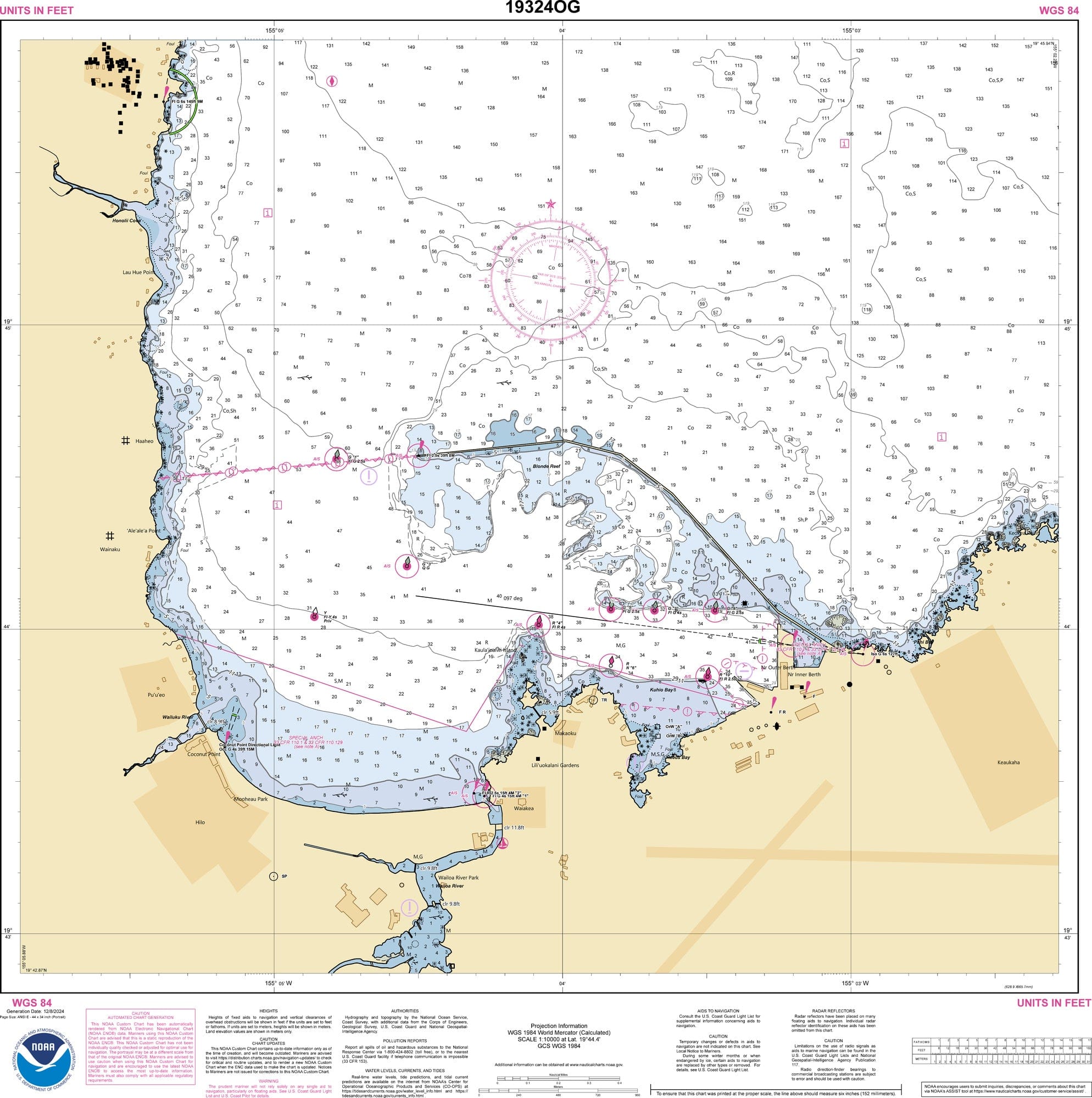 NOAA Nautical Chart 19324: Island Of Hawai'i Hilo Bay