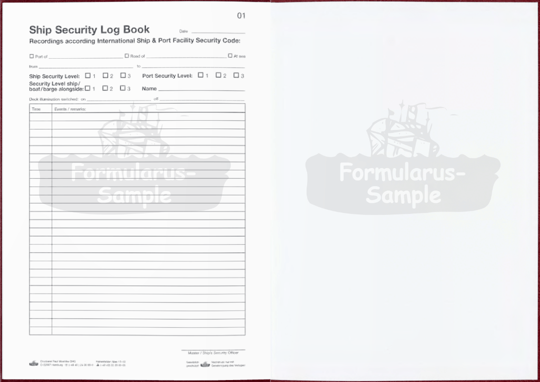 Ship Security Logbook / ISPS Logbook