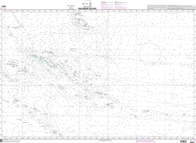 SHOM Chart 6607: Polynésie Sud-Est