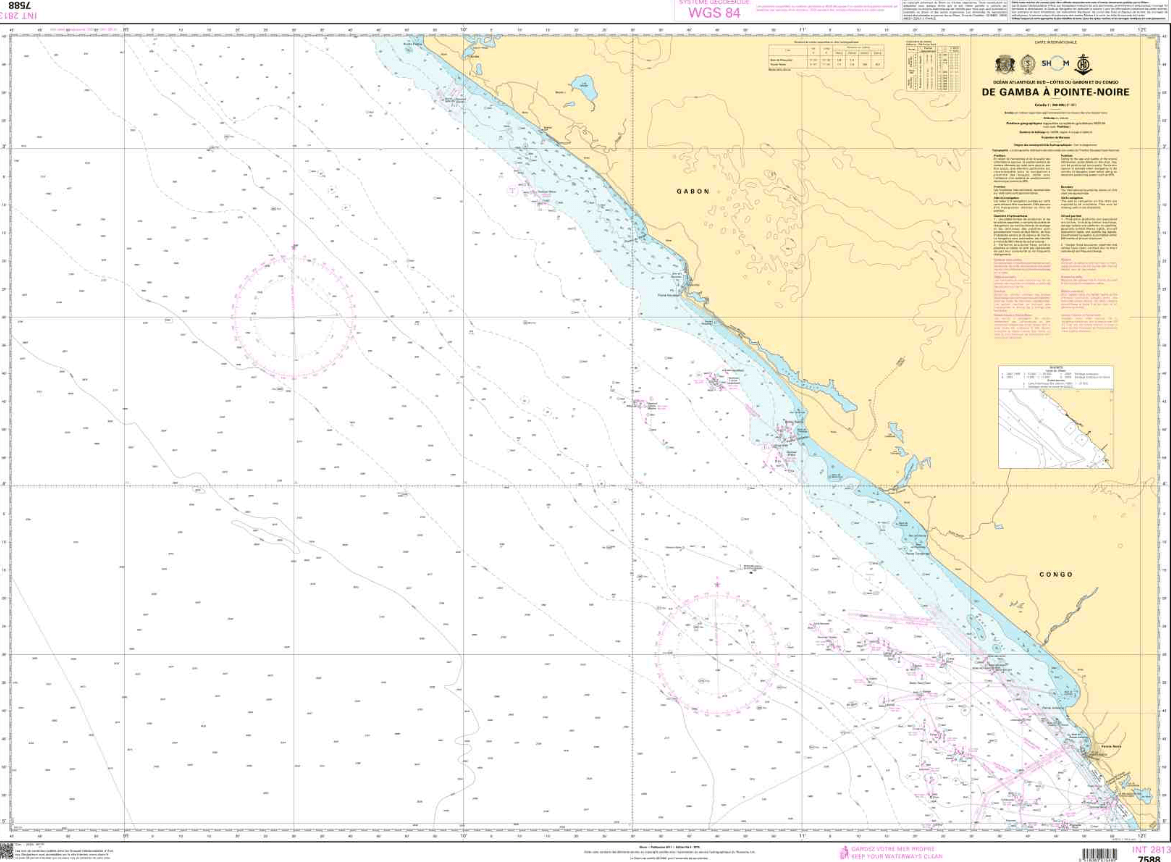 SHOM Chart 7588: De Gamba à Pointe Noire