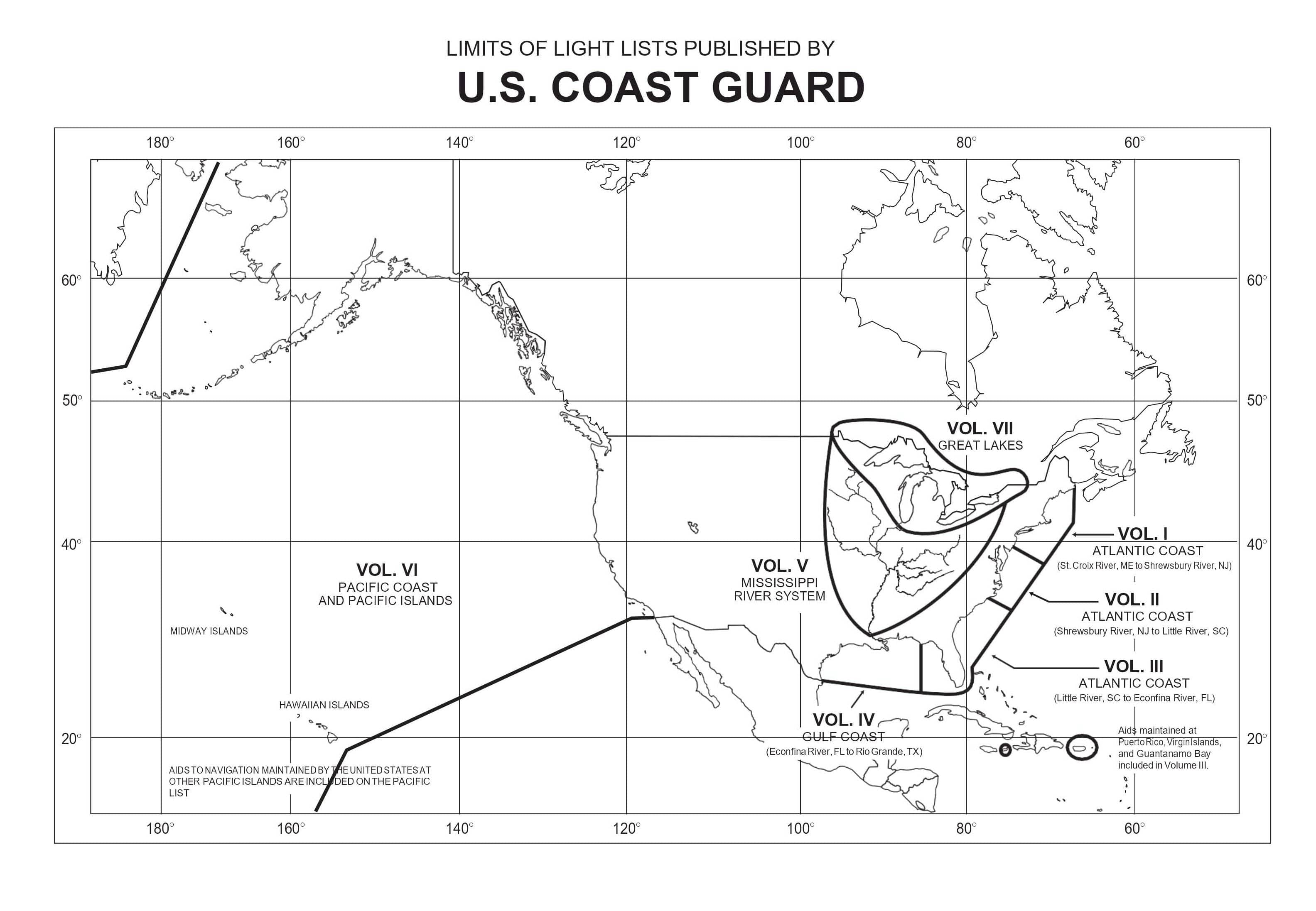 USCG Light List 4: Gulf of Mexico - Econfina River, FL to Rio Grande, TX, 2025 Edition