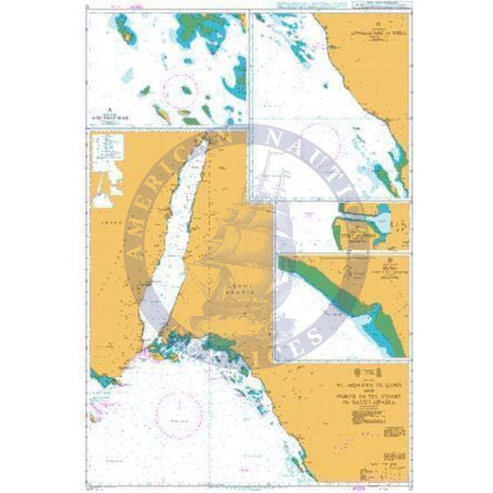 British Admiralty Nautical Chart 12: Al `Aqabah to Duba and Ports on the Coast of Saudi Arabia