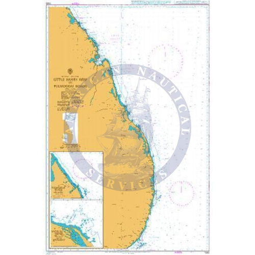 British Admiralty Nautical Chart 1583: Little Basses Reef to Pulmoddai ...