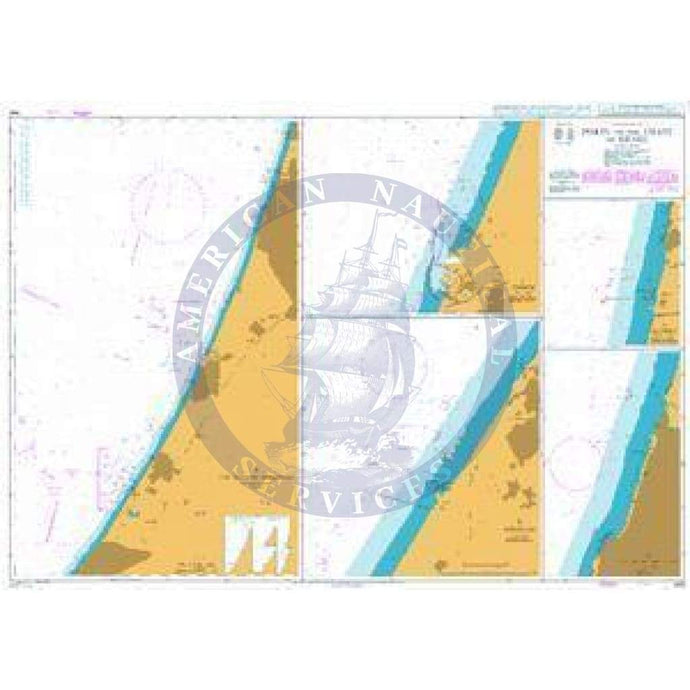 British Admiralty Nautical Chart 1591: Mediterranean Sea, Ports on the Coast of Israel