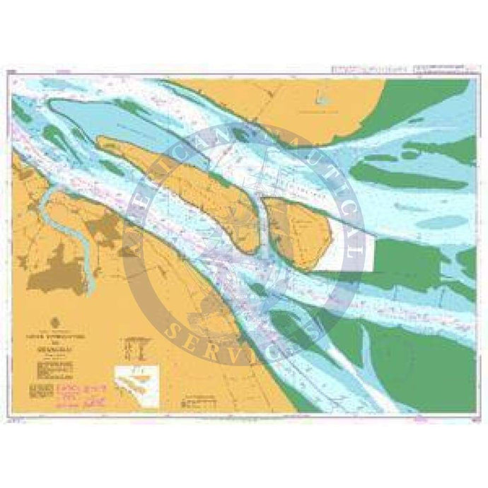 British Admiralty Nautical Chart 1603: China - Chang Jiang, Inner Approaches to Shanghai