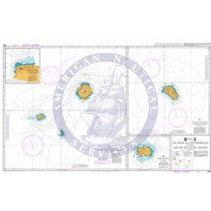 British Admiralty Nautical Chart 1769: Islands and Anchorages in the South Atlantic Ocean