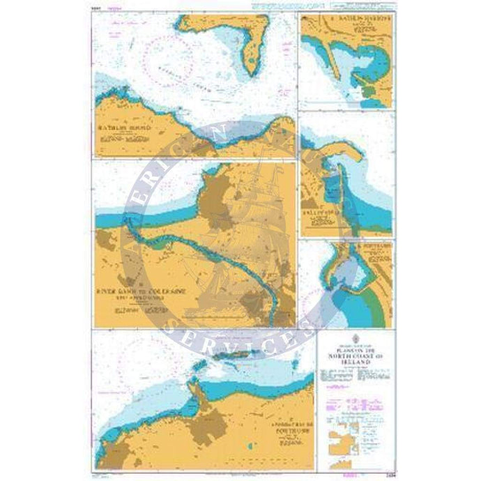 British Admiralty Nautical Chart 2494: Plans on the North Coast of Ireland