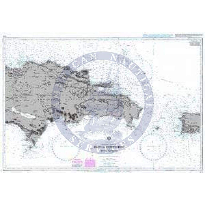 British Admiralty Nautical Chart 3689: Eastern Part of Haiti to Puerto Rico including Mona Passage (Replaced by Chart 3001)