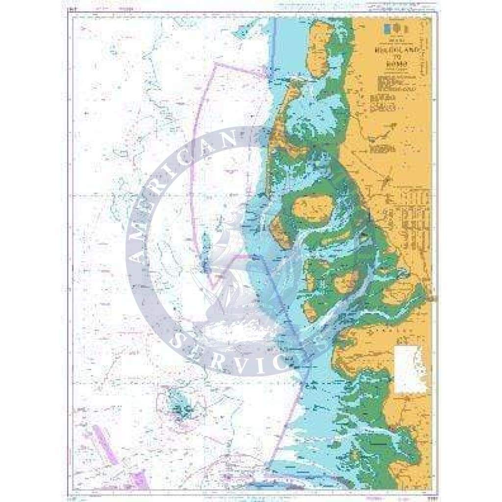 British Admiralty Nautical Chart 3767: North Sea - Germany and Denmark, Helgoland to Rømø