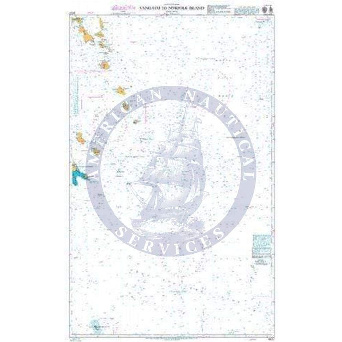British Admiralty Nautical Chart 4637: Vanuatu to Norfolk Island