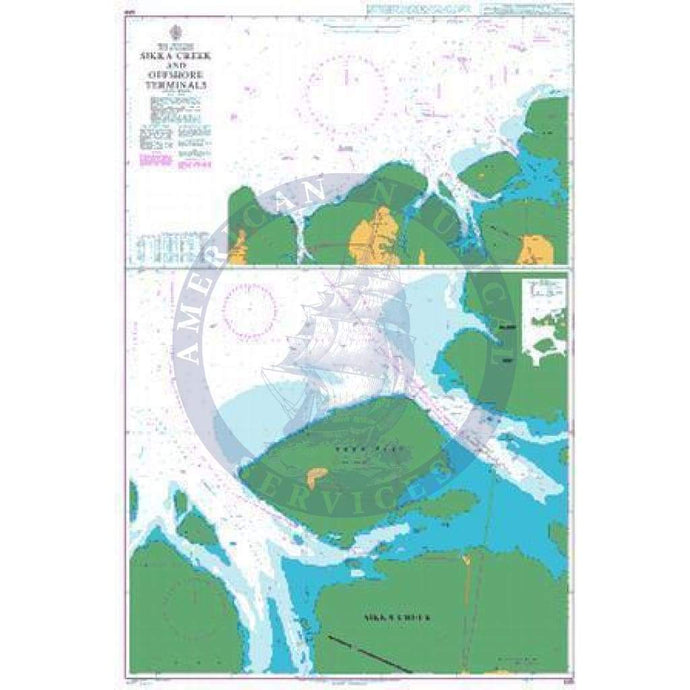 British Admiralty Nautical Chart  699: Sikka Creek and Offshore Terminals (Replaced by Chart IN2083 & IN2033)