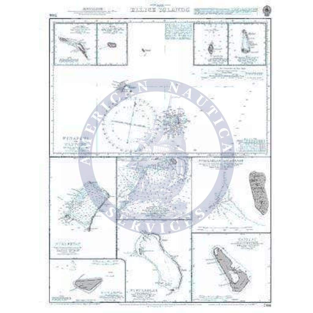 British Admiralty Nautical Chart 766 Ellice Islands Amnautical