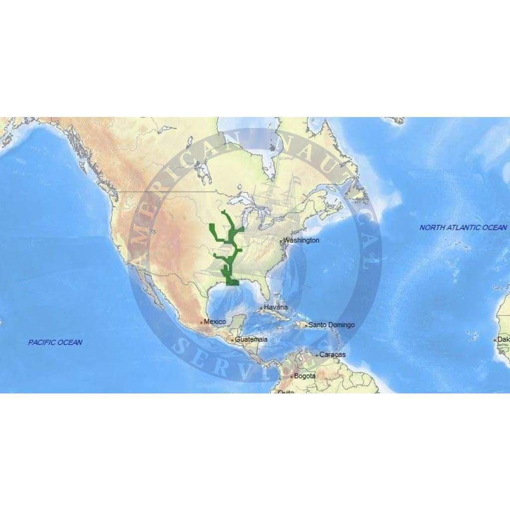 C-Map Max-N+ Chart NA-Y038: Us Rivers: Ms, Red, Ar,Ouachita,Il,Mo (Update)