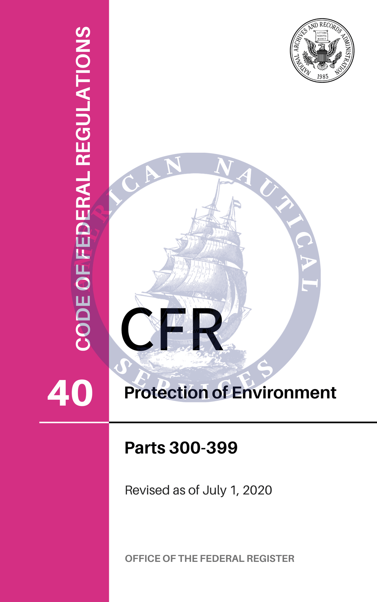 Code Of Federal Regulations On Sale | CFRs - Amnautical