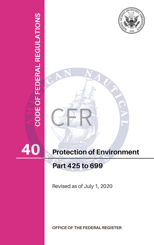 Code Of Federal Regulations On Sale | CFRs - Amnautical