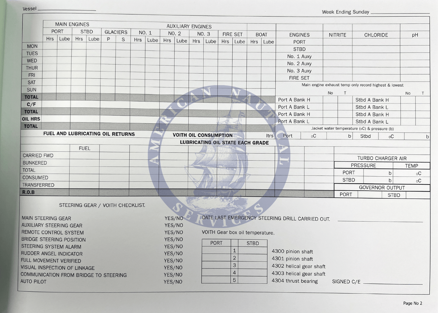 Maritime Engine Log Book - Amnautical