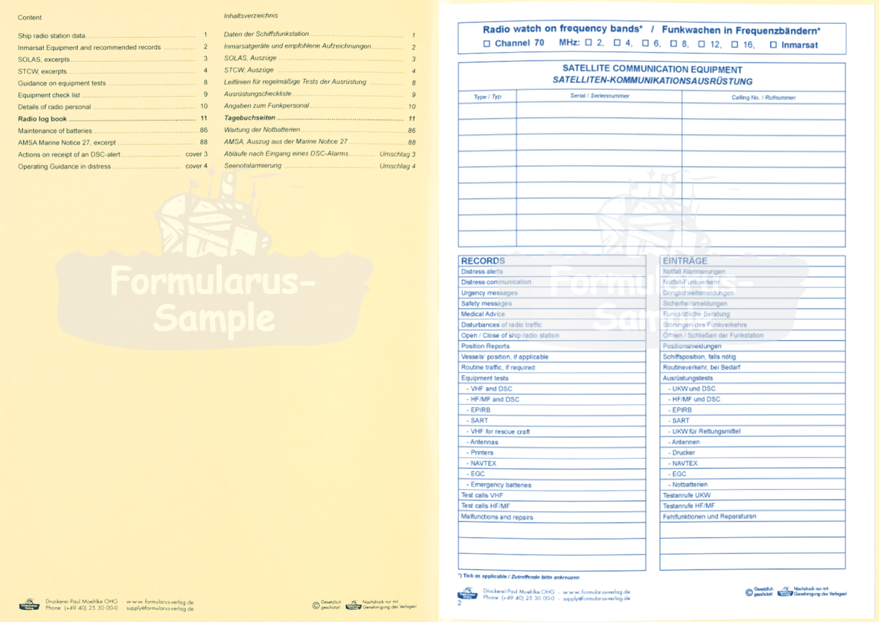 GMDSS Radio Log Book for SOLAS Compliance - Amnautical