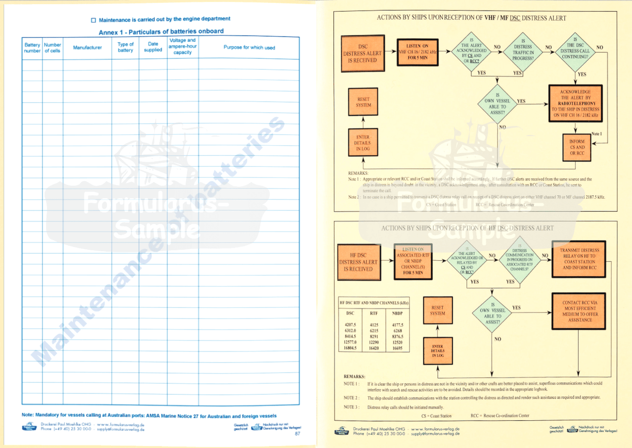 GMDSS Radio Log Book - Amnautical