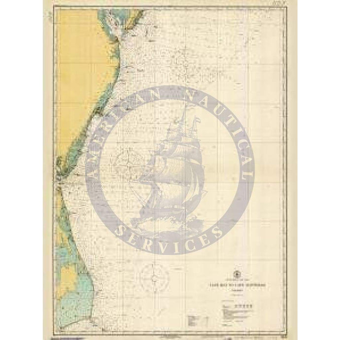 Historical Nautical Chart 1109-05-1922: NC, Cape May to Cape Hatteras Year 1922