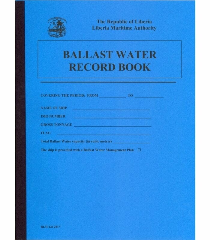 Liberian Ballast Water Record Book (1 set of 10)