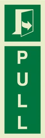 Marine Direction Sign: Pull + Backward arrow