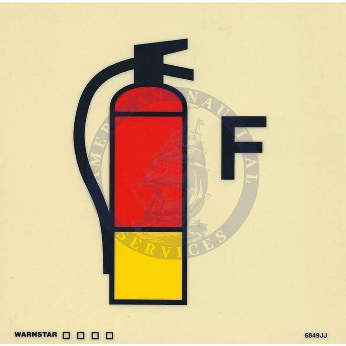 Marine Fire Sign, IMO Fire Control Symbol: Foam Fire Extinguisher