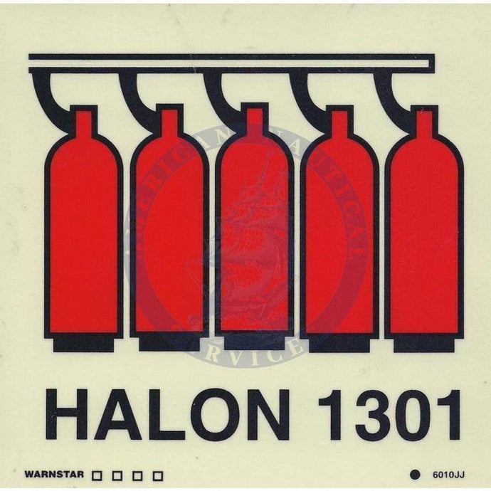 Marine Fire Sign, IMO Fire Control Symbol: Halon 1301 Battery