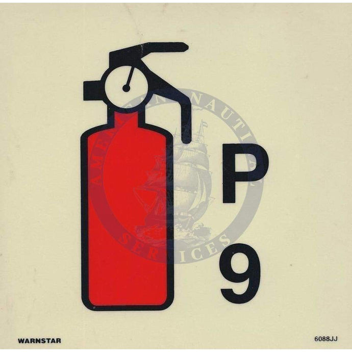 Marine Fire Sign, IMO Fire Control Symbol: Powder Fire Extinguisher (9)