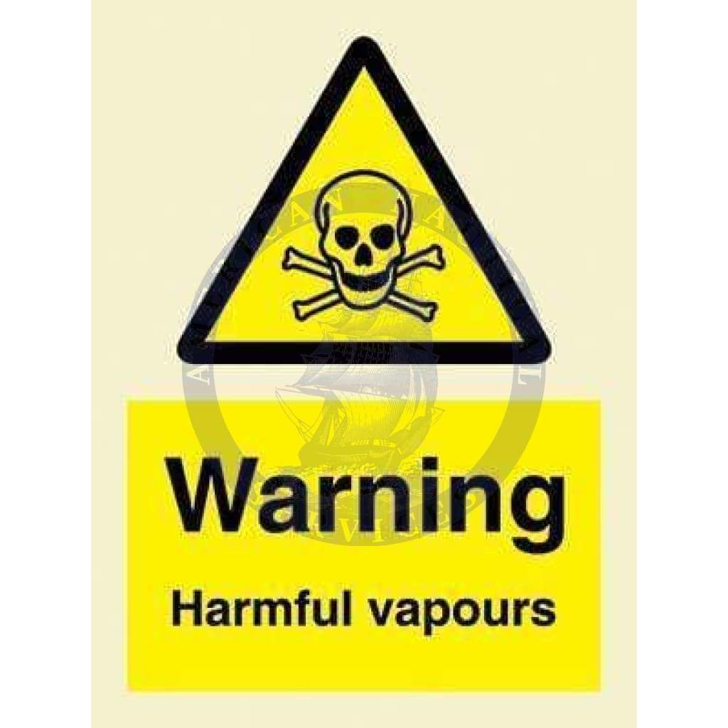 Marine Hazard Sign: Warning Harmful Vapours