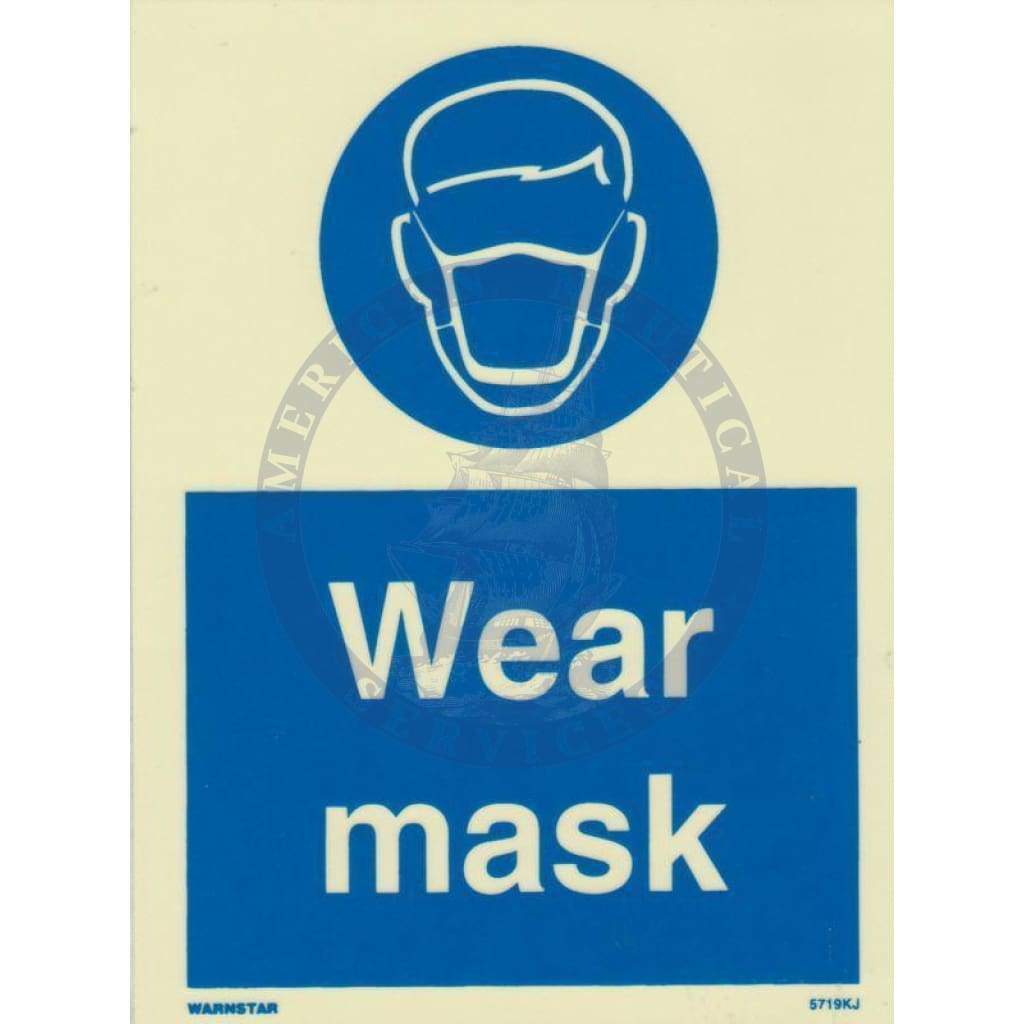 Marine Mandatory Sign: Wear Mask + Symbol