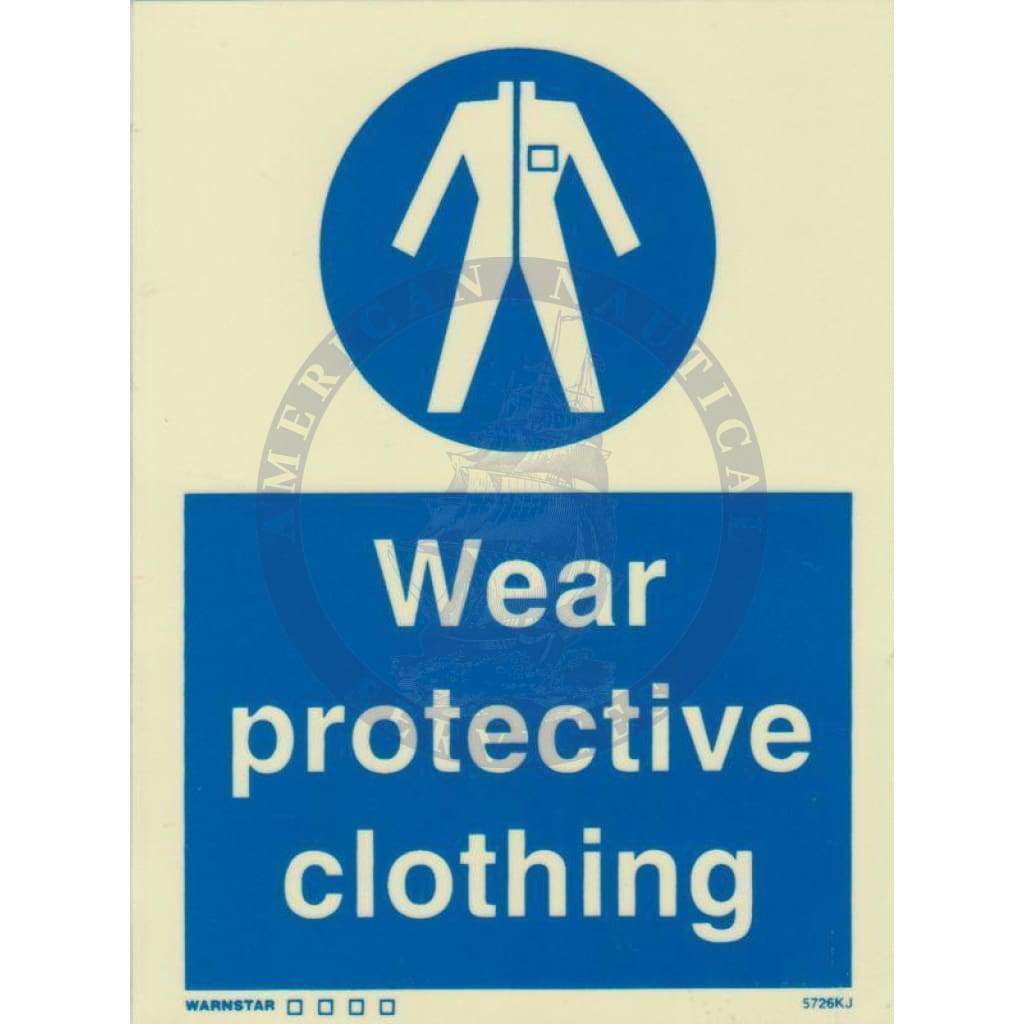 Marine Mandatory Sign: Wear Protective Clothing  + Symbol