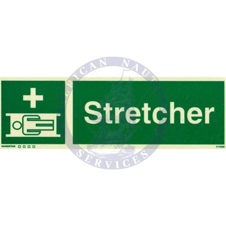 Marine Safety Sign: Stretcher with Text - Amnautical