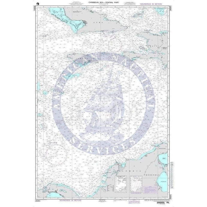 NGA Nautical Chart 26001: Caribbean Sea-Central Part