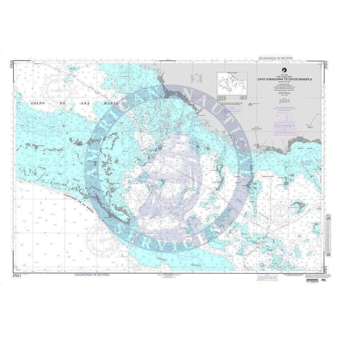 NGA Nautical Chart 27211: Cayo Yuraguana to Cayos Manopla