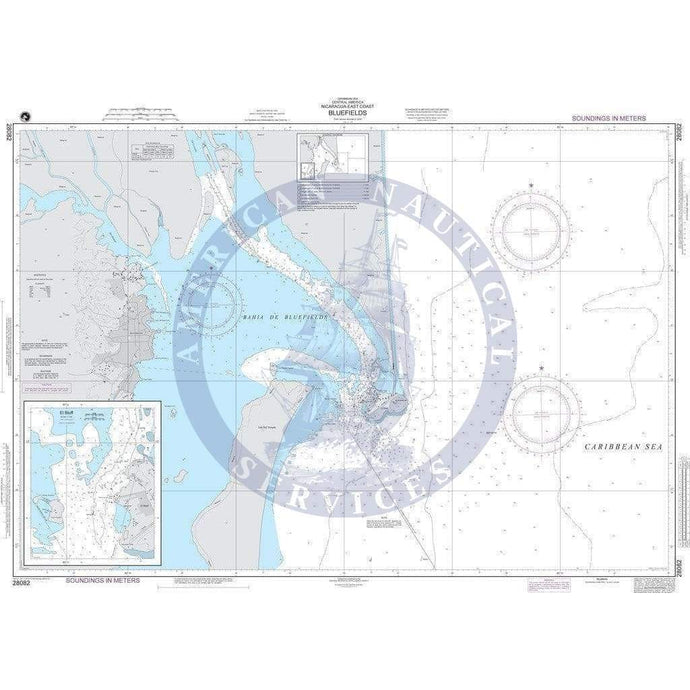 NGA Nautical Chart 28082: Bluefields (Nicaragua)