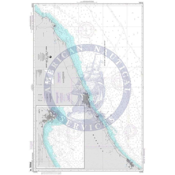 NGA Nautical Chart 51220: Rabat and Sale to El Jorf Lasfar