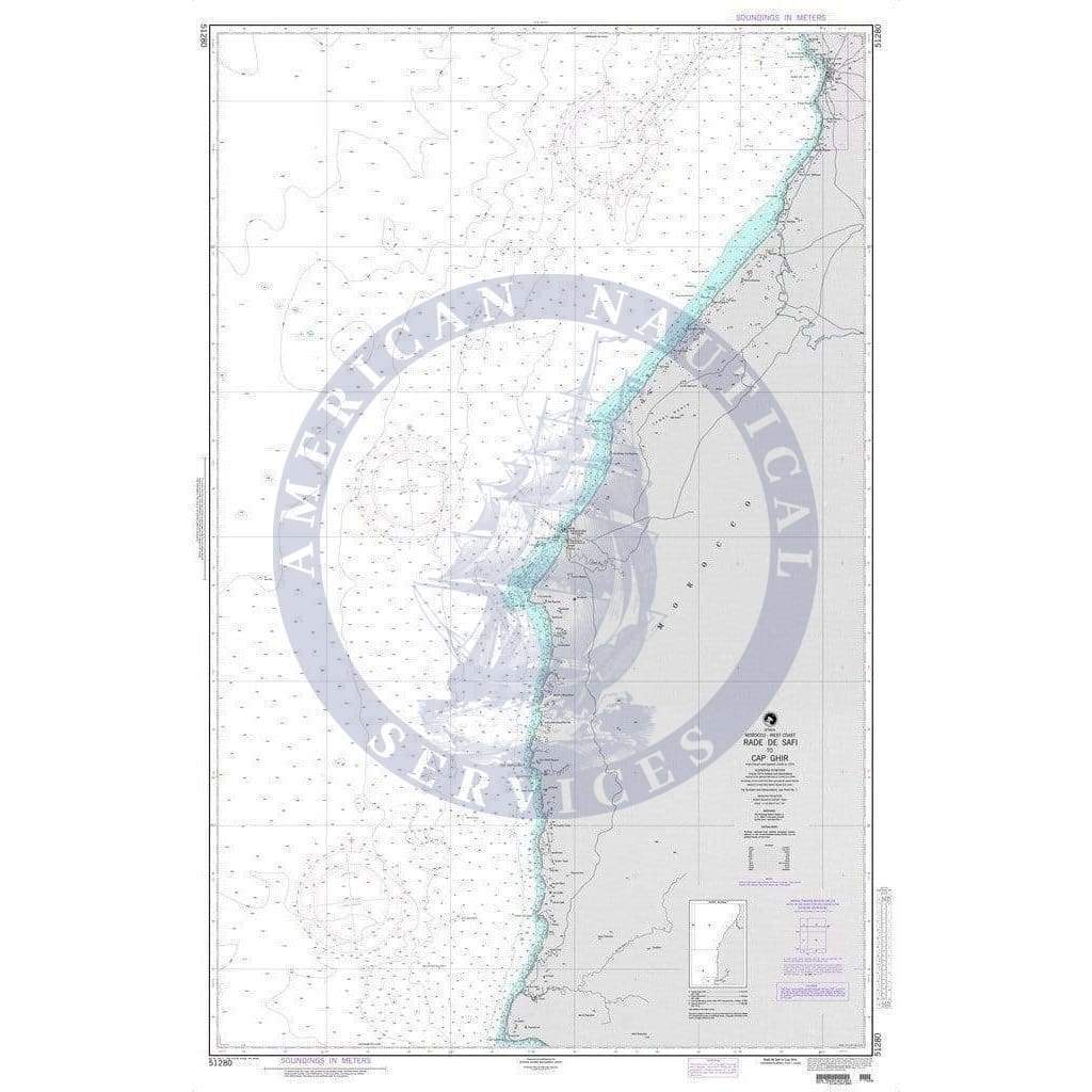 NGA Nautical Chart 51280: Rade de Safi to Cap Ghir